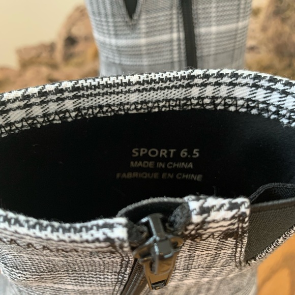 Jeffrey Campbell plaid sport calf boots black and white 6.5 - Picture 10 of 10